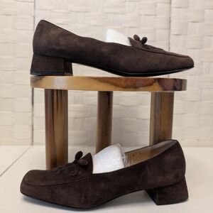 Salvatore Ferragamo Dark Brown Suede Loafers